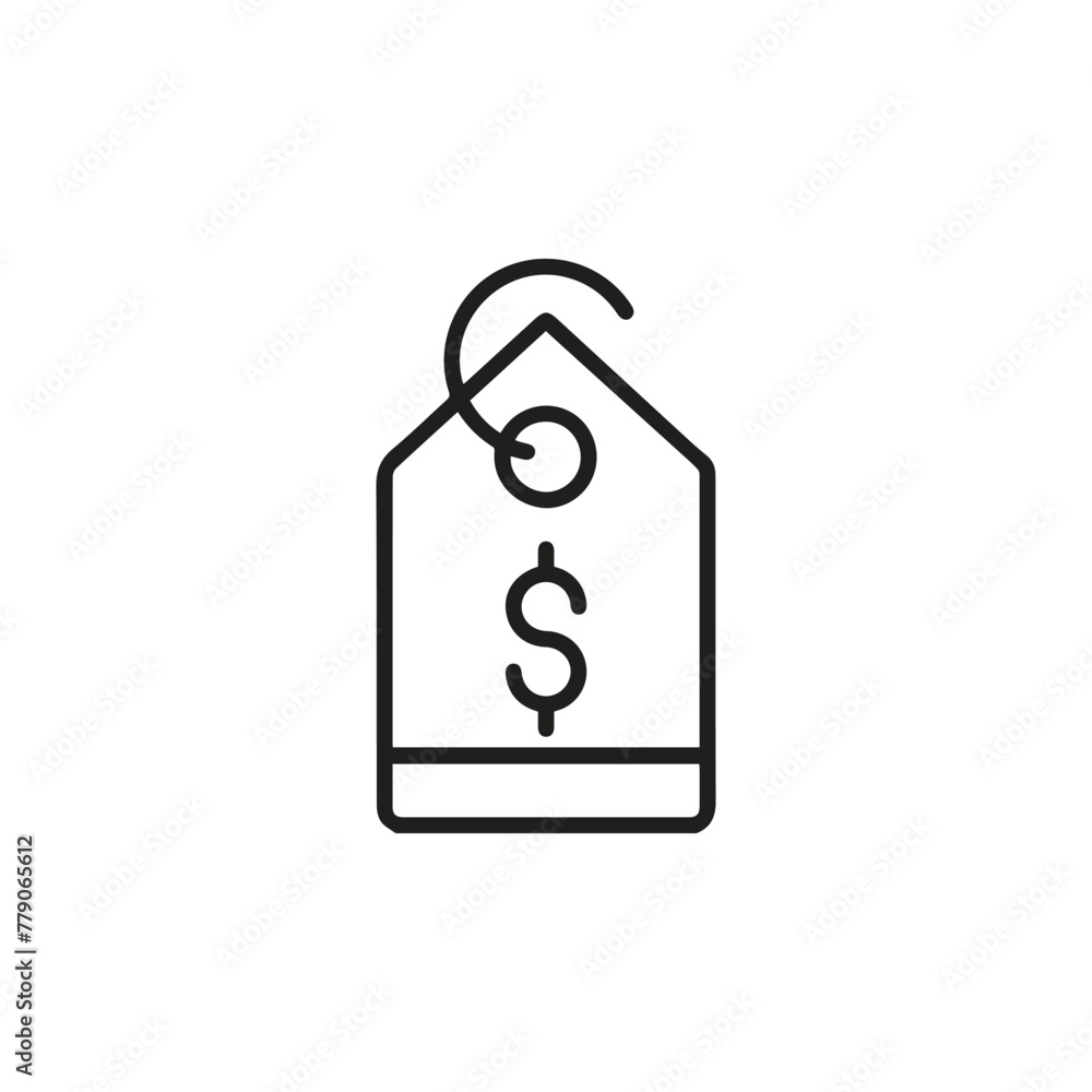 Poster price tag icon vector. linear style sign for mobile concept and web design. price tag symbol illustr