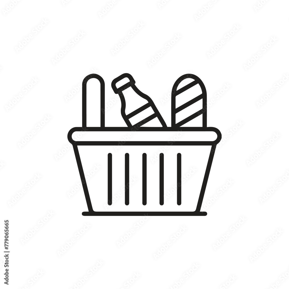 Poster groceries icon vector. linear style sign for mobile concept and web design. groceries symbol illustr