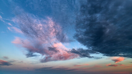 Dramatic evening sky with clouds at sunset. - 779065835