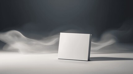 Blank book on beige background. generative aiBlank book cover mockup with smoke on the floor. Generative AI