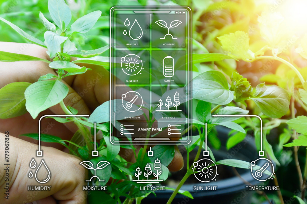 Aufkleber the concept of using ai and smart farming