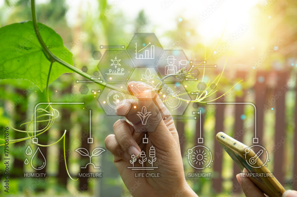 Aufkleber the concept of using ai and smart farming
