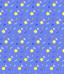 Retro pop patterns. blue background
