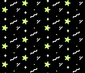 Retro pop patterns. black background