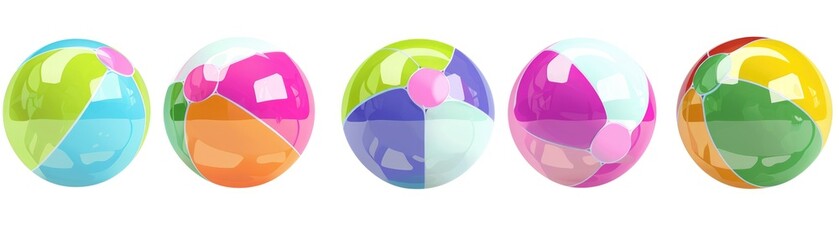 Beach ball clipart in various colors