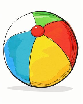 Beach ball clipart inflated and ready for play