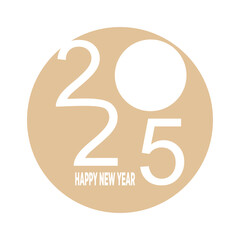 Happy new year logo design simple concept Premium Vector