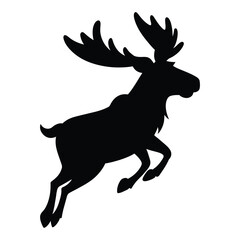 silhouette of a moose on white