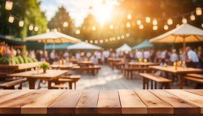 Beautiful summer festival or beergarden with copy space