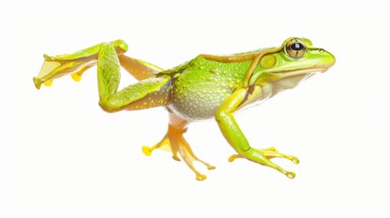 Jumping frog on a white background