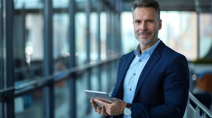 Fototapeta premium Confident Manager with a Tablet