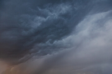 Rainy dramatic sky. Stormy clouds background. - 779076499