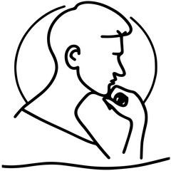 One line drawing man silhouette