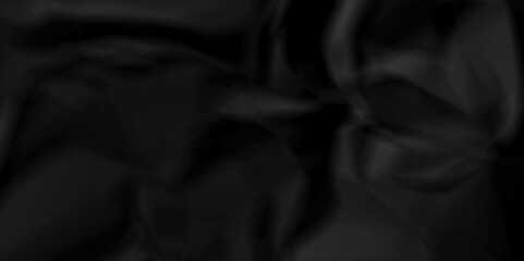 Dark black wrinkly backdrop paper background. panorama grunge wrinkly paper texture background, crumpled pattern texture. black paper crumpled texture. black fabric crushed textured crumpled. - obrazy, fototapety, plakaty