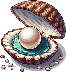 clam pearl - 조개진주. Generative AI