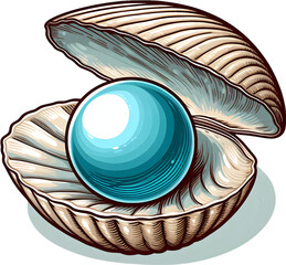 clam pearl - 조개진주. Generative AI