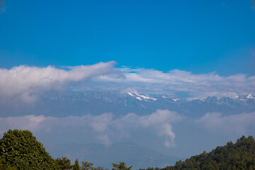 Mountain range as seen from Nagarkot, Kathmandu