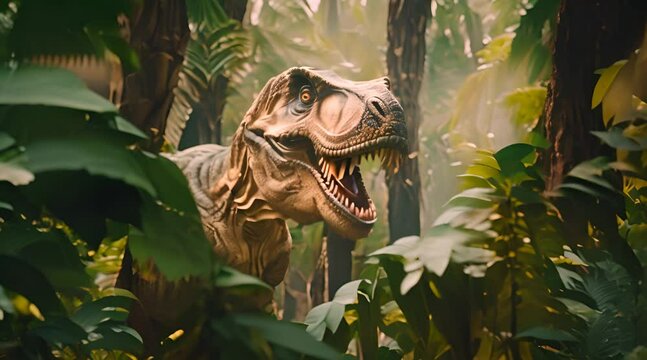 t rex dinosaur in the jungle