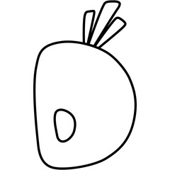 Carrot Alphabet D Outline
