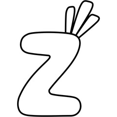 Obraz premium Carrot Alphabet Z Outline