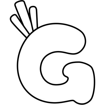 recommend clip art: Carrot Alphabet G Outline