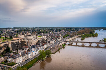 Historical Flooding of Loire River, Amboise, France