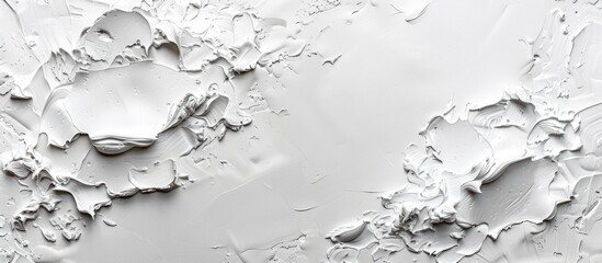 Detailed view of a white wall completely covered in thick layers of white paint, showing texture and brush strokes.