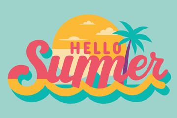 Hello Summer design Vector Background