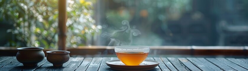 Traditional Asian tea ceremony, cultural, closeup, serene, indoor , cinematic