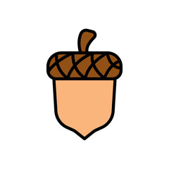 acorn cartoon icon, isolated background