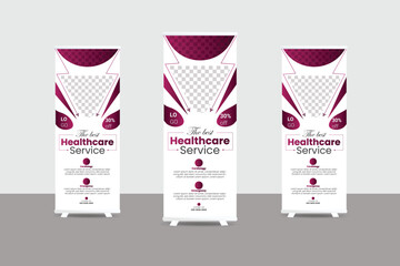 Modern abstract business roll up banner design template vector