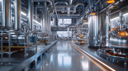 Fototapeta premium A state-of-the-art pharmaceutical formulation scale-up laboratory with pilot-scale equipment and process optimization tools