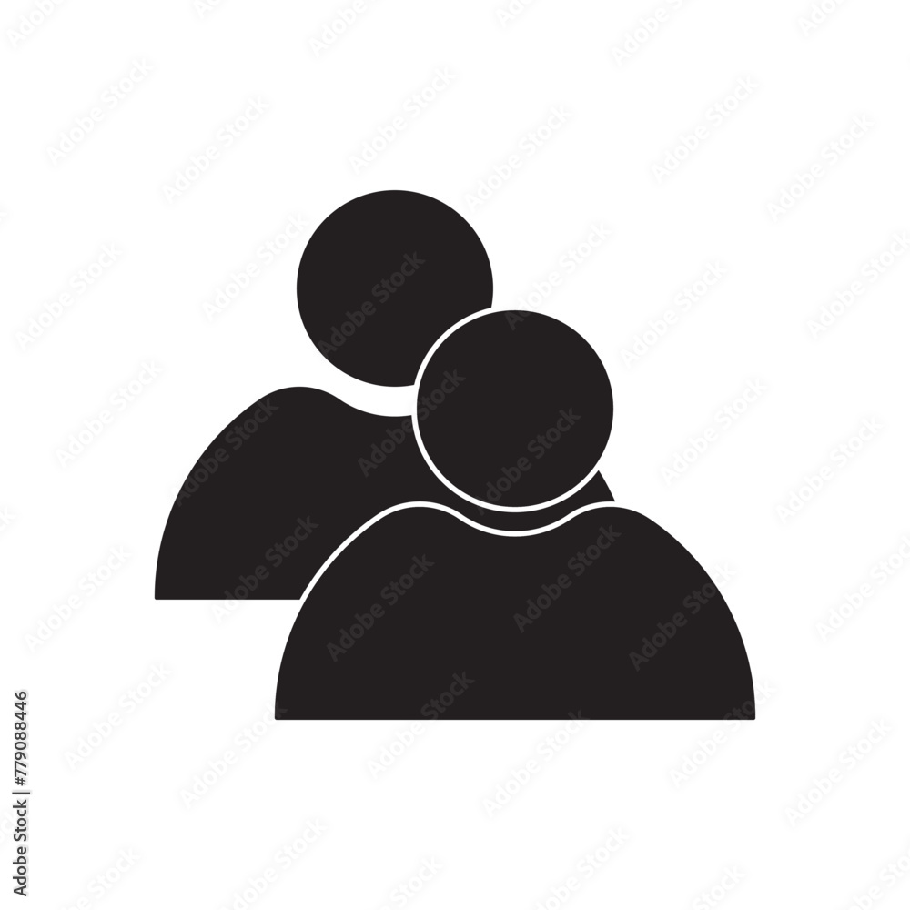 Wall mural user icon in flat style, person icon, user icon for web site, user icon vector illustration