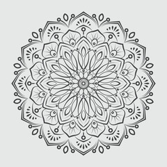 Elegant Floral Mandala Vector Design with Intricate Patterns for Meditation, Boho Decor, and Yoga Art Projects