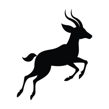 silhouette of a antelope on white