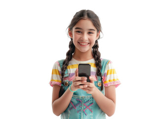 Young Girl with Phone Smiling at Camera