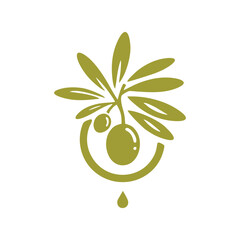 Olive oil logo vector.Olive oil Logo Design Template