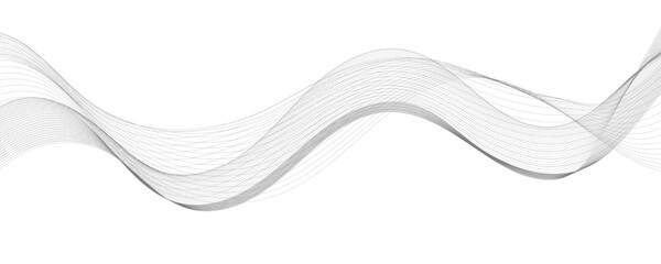 Abstract vector background with grey wavy lines
