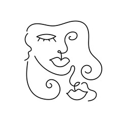 Abstract Line Art Face