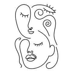 Abstract Line Art Face