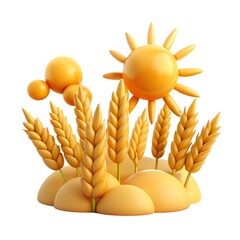 Obraz premium cereals field approaching ears closeup on summer day icon