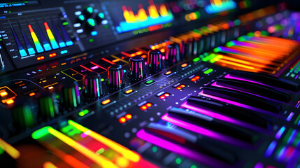 Comprehensive and Vibrant Music Production Software Interface