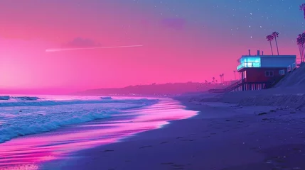 Behangcirkel sunset on the beach © mudasir