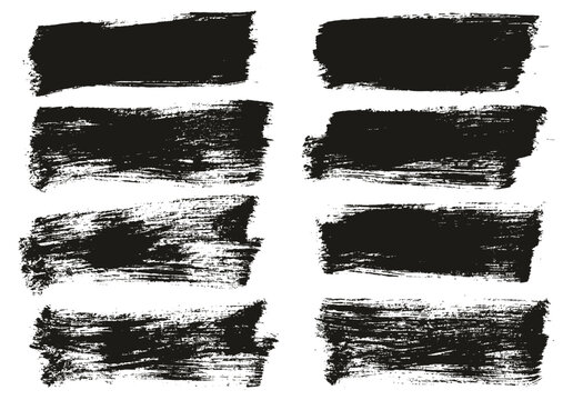 Hand Drawn Flat Paint Brush Thick Long Background High Detail Abstract Vector Background Set 
