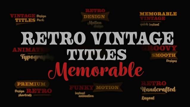 Memorable Vintage Retro Insignia Badges Titles Animation