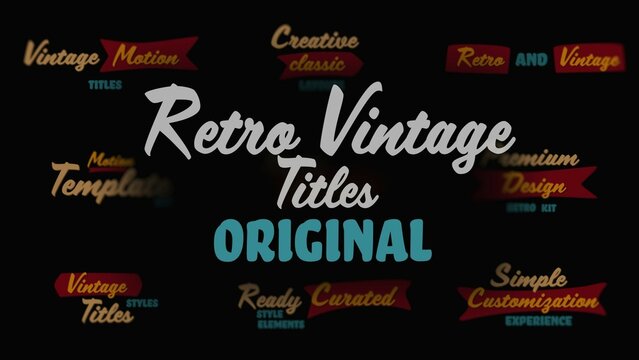 Original Vintage Retro Insignia Badges Titles Animation 