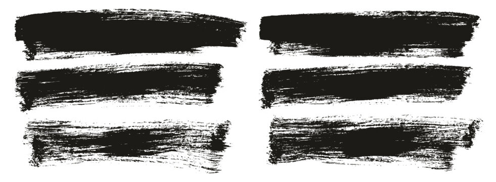 Hand Drawn Flat Paint Brush Thick Long Background High Detail Abstract Vector Background Set 