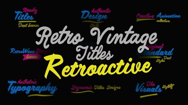 Retroactive Vintage Retro Insignia Badges Titles Animation
