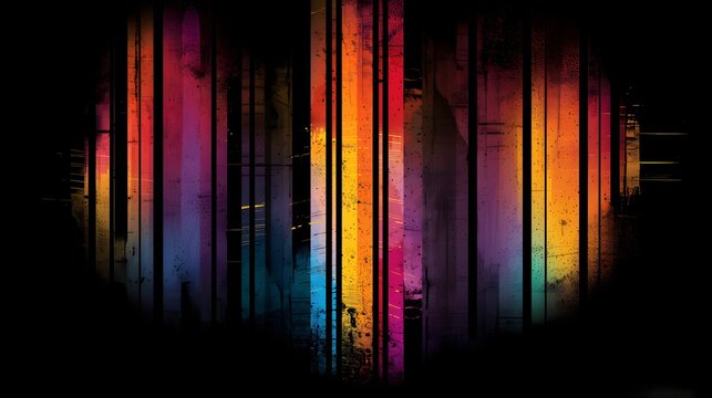 A colorful stripe of paint with a black background. The colors are bright and vibrant, creating a sense of energy and excitement