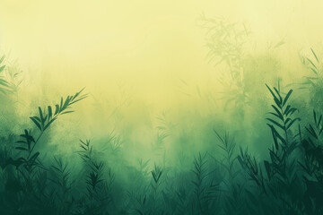 Fototapeta na wymiar A lush green field with a yellow background